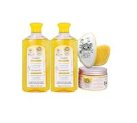 Camomila Intea - Pack Reflejos - 2 Champús + Mascarilla + Cepillo | Pack con dos champús aclarantes de reflejos rubios, mascarilla reparadora y cepillo antienredos con extracto de manzanilla.