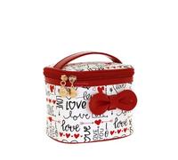 Camomilla Bolso de Maquillaje Mujer, Piel Sintética, Colección Love, Talla XS, Color Blanco