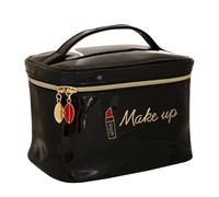 Camomilla Bolso de Maquillaje Mujer, Piel Sintética, Colección Make Up, Talla M, Color Negro