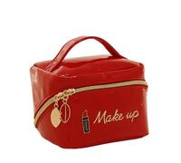 Camomilla Bolso de Maquillaje Mujer, Piel Sintética, Colección Make Up, Talla S, Color Rojo