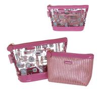 Camomilla Juego 2 Estuches de Maquillaje Mujer, PVC, Colección Kiss & Go, Color Rosa