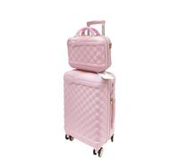 Camomilla Juego 2 Piezas Maletas, Trolley (40 lt.) + Neceser (15 lt.), Material Rígido, Ruedas Pivotantes, Colección Ribbon, Color Baby Pink