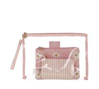 Camomilla Juego 3 Bolsos de Maquillaje Mujer, PVC, Colección Daisy Love, Color Rosa
