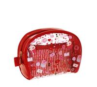 Camomilla Juego de 2 Neceseres de Maquillaje Mujer, PVC, Colección Love P olor Rojo
