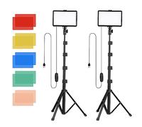 Camoon 2 Kits USB de lámparas de vídeo led, lámparas de llenado de Temperatura Bicolor de Brillo de Nivel 10, Soporte de filtros de Color para iluminación de videoconferencia;