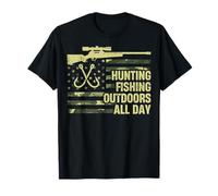 Camouflage Hunting Deer Fishing American Patriotic USA Pride Camiseta