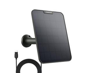 CAMOVUE Panel Solar SP-10 para la Cámara de Caza, Carga Rápida de 6 W para la Energía Ininterrumpida, Instalación Flexible, IP65, Compatible Talon Pro & Reolink Cámaras Solares