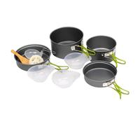 Camp Cooking Set, Stackable Nonstick Pots, Boiling Utensils with Handle, Compact Outdoor Cookware, Lightweight Cook Set for Camping, Travel, Hiking, Survival, Backpacking, Tailgating, Picnic, 820g