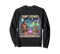 Camp Cosmos Bigfoot Alien UFO Marshmallow Camping Galaxy Art Sudadera