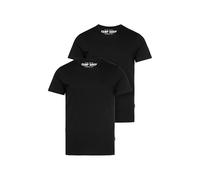 Camp David Camiseta básica, Camisa para hombre con cuello en V, 2 unidades, Negro, M
