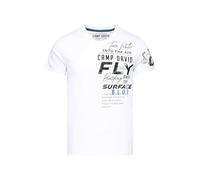 Camp David Camiseta para hombre con cuello en V y estampados, Color blanco., L