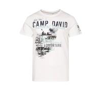 Camp David Camiseta para hombre con estampado fotográfico, marfil, XL