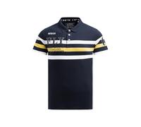 Camp David Polo de manga corta para hombre con diseño de rayas y ilustraciones, Azul marino., 4XL