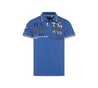 Camp David Polo de piqué para hombre con aplicaciones de etiqueta, azul (strong blue), L