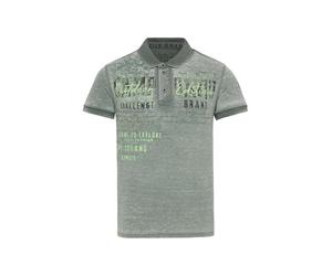 Camp David Polo para hombre con aspecto desgastado con logotipo Artworks Evergreen, XXL