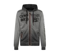 CAMP DAVID Sudadera con cremallera 'Land Of Legends' gris / rojo vino / negro S gris / rojo vino / negro