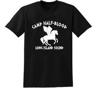 Camp Half Blood Long Island Sound T Shirt Greek Mythology Pegasus Percy Jackson tee Men's Clothing Black L