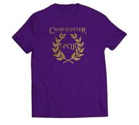 Camp Jupiter - Camiseta con diseño de dioses griegos de Percy Jackson, regalo de cumpleaños, cuello de doble aguja, cuello de 3 a 4 pulgadas, 100% algodón peinado hilado en anillo, alta densidad de