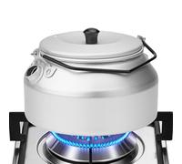 Camp Kettle | 1L Aluminum Alloy Boiling Water Camping Kettle - Handled Coffee Making Brewing Kitchen Cookware Family Friends Garden Gathering
