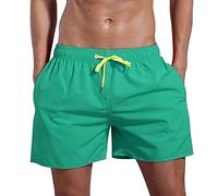 Camp Mens Bañadores Talla Casual Plus Color Beach Dinosaurio Pantalones Sólidos para Hombres Deportes de Verano Pantalones de Hombre Bañador Decolorador, verde, S