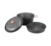 Camp Pot - Juego de cocina de 7,5 l para expedición, caldera de vapor de gran volumen, utensilios de cocina de fuego abierto duraderos y fácil de transportar | Solución compacta para calentar Lebensmi