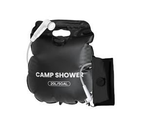 Camp Shower Bag, Portable 20L 5 Gallon Bathing Set, With Flexible Hose Kit | Solar Heating Technology - Durable Leakproof Material - Easy Hanging Strap - Perfect For Outdoor Hiking, Beach, Or Garden