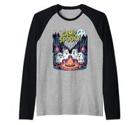 Camp Spooky Summerween Summer Halloween Designs Camiseta Manga Raglan