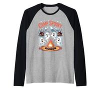 Camp Spooky Summerween Summer Halloween Fun Camiseta Manga Raglan