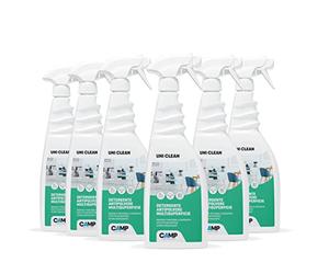 Camp UNI Clean - Limpiador antipolvo multisuperficie, antiestático, agradable perfumado, acción higienizante, pack 6 x 750 ml