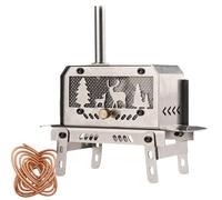 Camp Wood Stove - Wood Burning Stove | Portable Cook Stoves Stainless Steel - 14 x 13 x 6,5 cm Camping Stoves With Chimney Pipes, For Heating Cooking, Courtyard, Camping Picnic