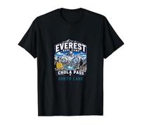 Campamento Base del Everest Chola Pass Gokyo Lake Trek Senderismo Camiseta gráfica económica, Hombre, Negro, XL