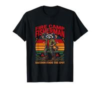 Campamento de Fuego Pescador Mapache Encuentra el Lugar Camping Camiseta