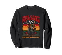 Campamento de Fuego Pescador Mapache Encuentra el Lugar Camping Sudadera