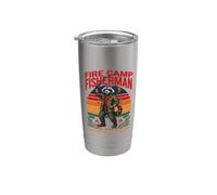 Campamento de fuego pescador mapache encuentra el lugar Camping Vaso térmico de acero inoxidable de doble pared