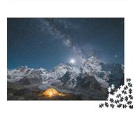 Campamento de montaña Nocturno Puzzle 1000 Piezas para Jóvenes +14 Juego De Lógica Regalo De Cumplea?os Más Vendido Relax En Casa Cartón Resistente 52x38cm/1000pcs