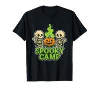 Campamento Espeluznante Esqueleto fogata Camiseta