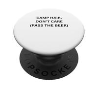 Campamento Pelo, no Importa (Pase la Cerveza) Camping Fun PopSockets PopGrip Adhesivo