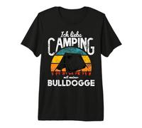 Campamento Perro Autocaravana Me Encanta Acampar Tienda de Bulldog Camiseta Premium