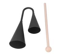 Campana Agogo de Doble Cuerno, Golpeada con un Palo de Madera, para Conciertos, Representaciones Teatrales y Fiestas navideñas. Material Metálico Portátil, Seguro y Ecológico,