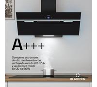 Campana BigBite sin cabeza | Modo extracción y recirculación | Vidrio templado | 417 m³/h | 90 cm Klarstein