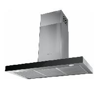 CAMPANA CHIMENEA MEPAMSA STILO NEO 90 INOX +CRISTAL NEGRO ANCHO 90 CM INOX