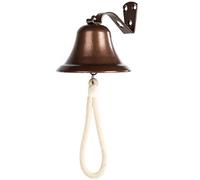Campana Colgante para cenar al Aire Libre, Soporte de Pared, Campanilla de Cuerda Interior, Barco, náutico, Puerta, Escuela, recepción, hogar, Iglesia (Cobre)