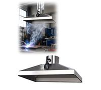 Campana cuadrada industrial de acero inoxidable de 400 a 800 mm, interfaz de 110 mm, extracción de polvo y humos for taller, soldadura y mecanizado(60x40cm/23.6x15.7 inch)