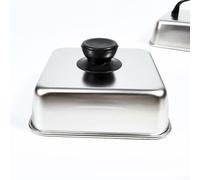 Campana cuadrada para hamburguesas de acero inoxidable, 26 cm, para