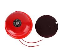 Campana de Alarma contra Incendios 4 Pulgadas, eléctrica Industrial 100 dB con Mecanismo Golpe Interno, Campana Carcasa Metal Duro para Sistemas Seguridad (24V)