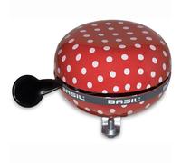 Campana de bicicleta Basil BIG BELL Polkadot - Rojo Blanco Puntos Ø 80mm