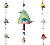 Campana De Canto De Pájaro Decoración De Jardín, Campana De Viento Rústica Colgante, Colgante De Puerta De De Tubo De Metal, Festival, Amistad Testigo, Campanas De Viento Musicales Amarillas