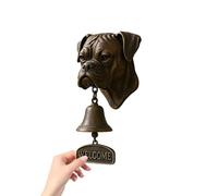 Campana de cena al aire libre, bienvenida con cabeza de perro, decoración vintage de puerta delantera, cobertizo de jardín, cabaña, apartamento, boda, campana decorativa rústica para el hogar, porche