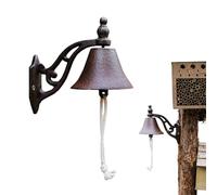 Campana de cena de hierro fundido, Campana de puerta decorativa campana de pared vintage, Campana de pared de campana de puerta de entrada, campana de cuerda resistente, campana de suspensión manual