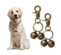 Campana de collar de gato y perro, paquete de 2, campana de perro extra fuerte para rastrear mascotas y salvar vida silvestre, pájaros, anillo dividido de hierro duradero y clip de campana de langosta